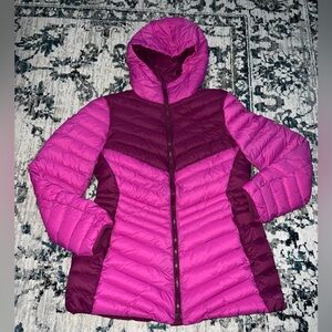 Lands End Women's Pink Puffer Jacket